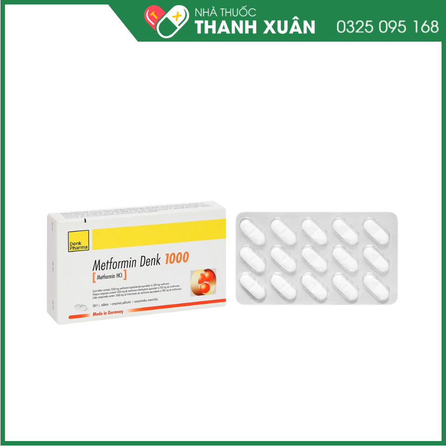 Metformin Denk 1000 điều trị đái tháo đường tuýp 2